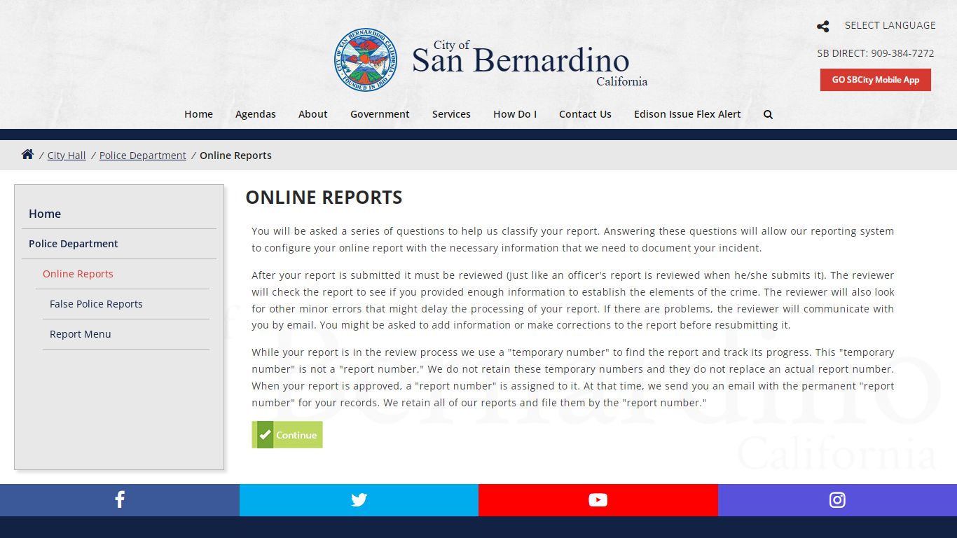 Online Reports - City of San Bernardino